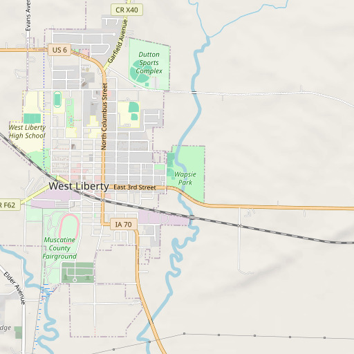 OpenStreetMap map of Wapsie Park, IA