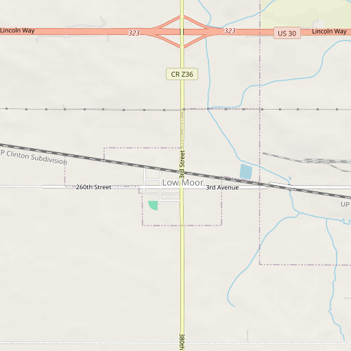 OpenStreetMap map of Low Moor, IA