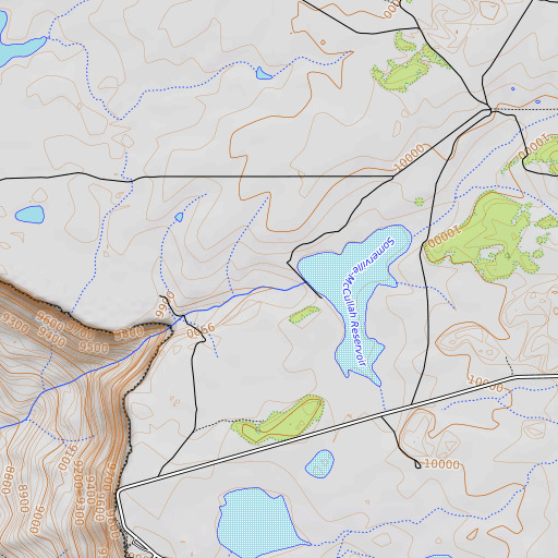 OpenTopoMap map of Somerville-McCullah Dam, CO