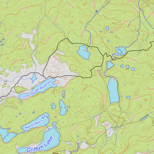 OpenTopoMap map of Whale Dam, CO