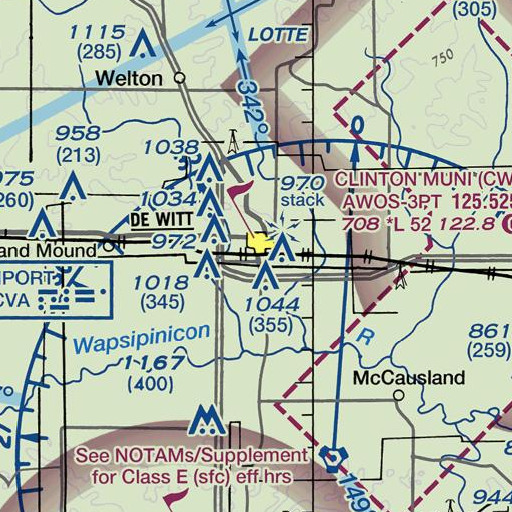 FAA VFR chart of De Witt, IA