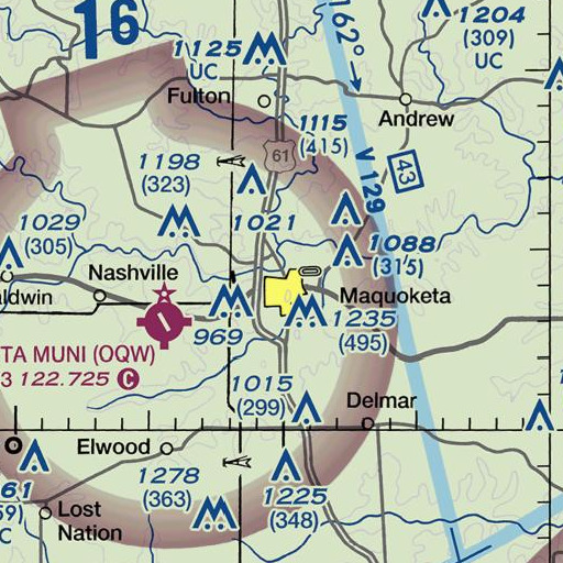 FAA VFR chart of Jackson County Courthouse, IA