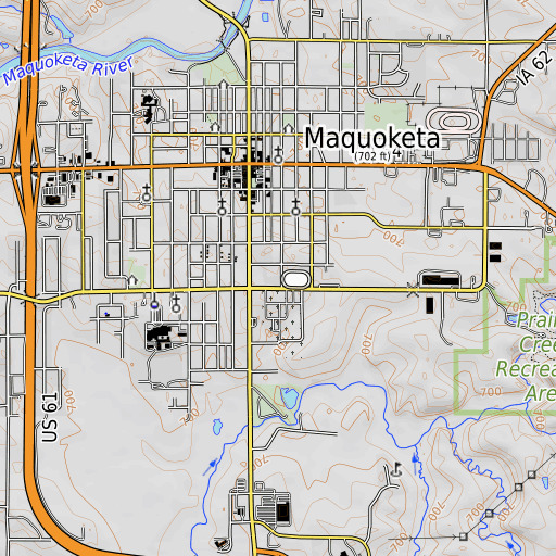 OpenTopoMap map of Third Ward Park, IA