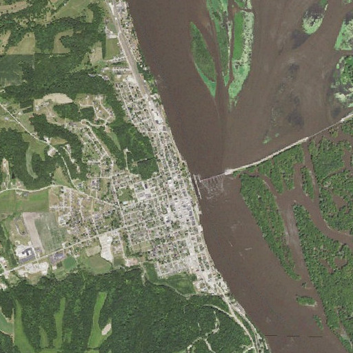 Aerial imagery of Bellevue Post Office, IA