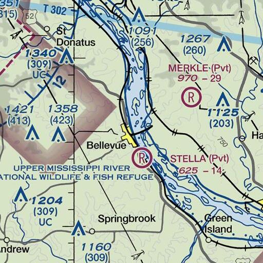 FAA VFR chart of Riverfront Park, IA