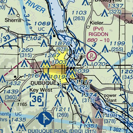 FAA VFR chart of Dove Harbor, IA
