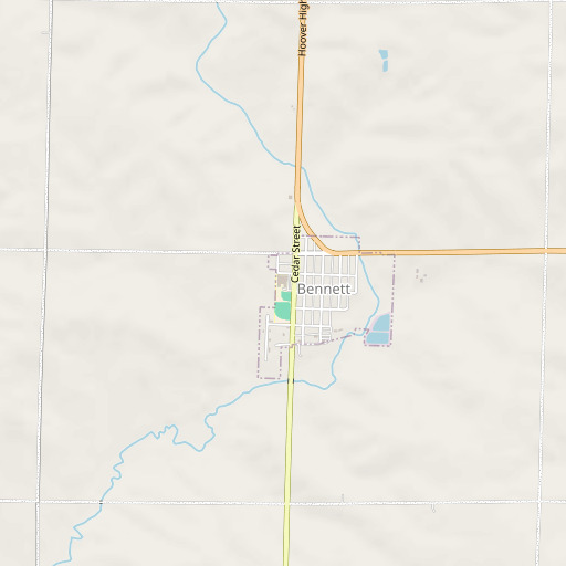 OpenStreetMap map of Bennett Community School, IA