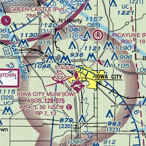 FAA VFR chart of Grant Field, IA