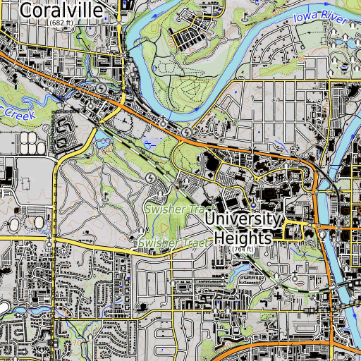 OpenTopoMap map of Grant Field, IA