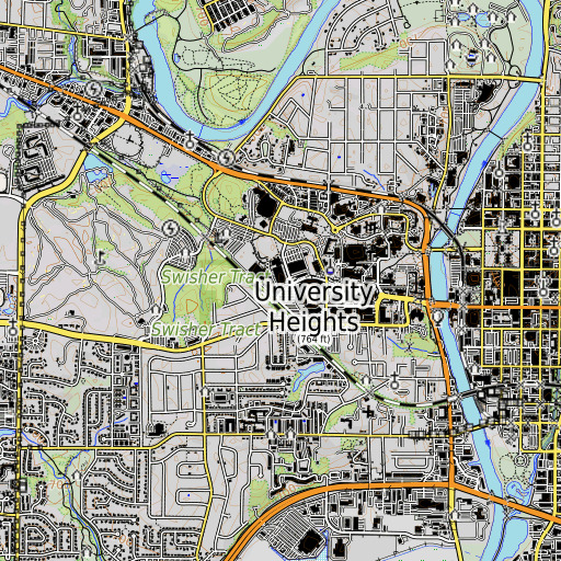 OpenTopoMap map of Recreation Building, IA