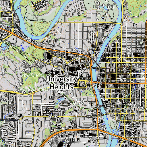OpenTopoMap map of John Colloton Pavilion, IA