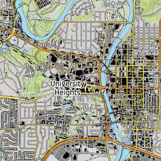 OpenTopoMap map of John Pappajohn Pavilion, IA