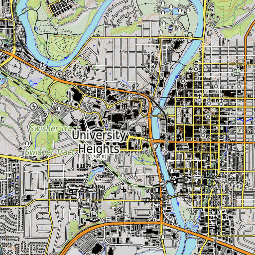 OpenTopoMap map of Pharmacy Building, IA