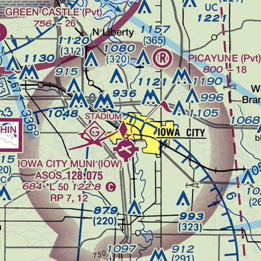 FAA VFR chart of Hydraulics Laboratory, IA