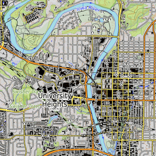 OpenTopoMap map of Steindler Building, IA