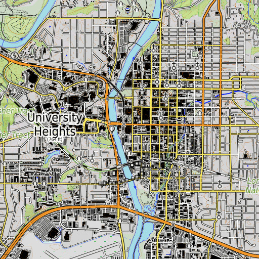 OpenTopoMap map of Facilities Services Shop, IA