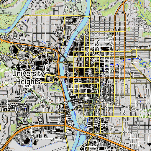 OpenTopoMap map of Lindquist Center, IA