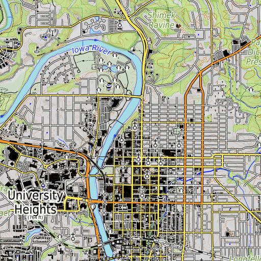 OpenTopoMap map of Dey House, IA