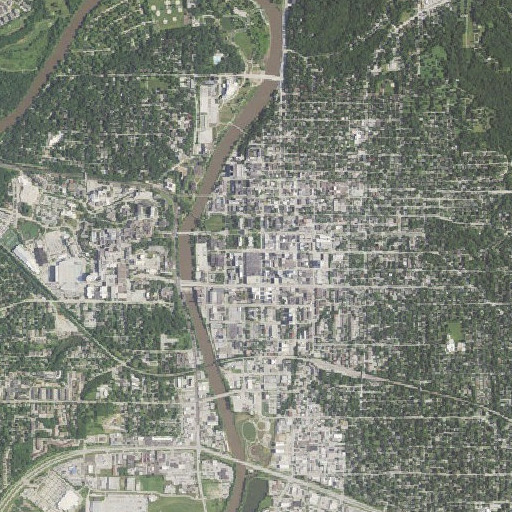 Aerial imagery of Old Capitol Mall, IA