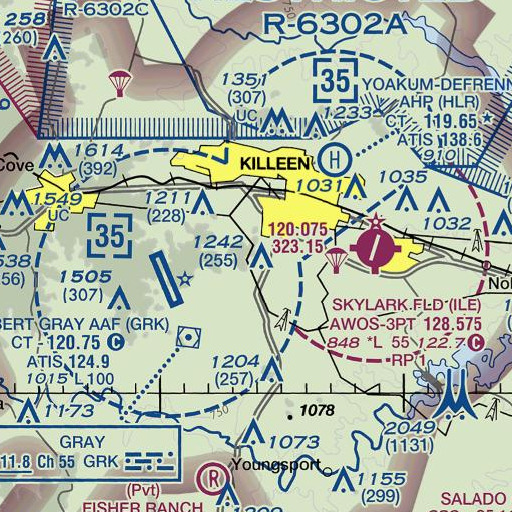 FAA VFR chart of Willow Springs Elementary School, TX