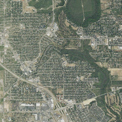 Aerial imagery of Rogers Middle School, TX