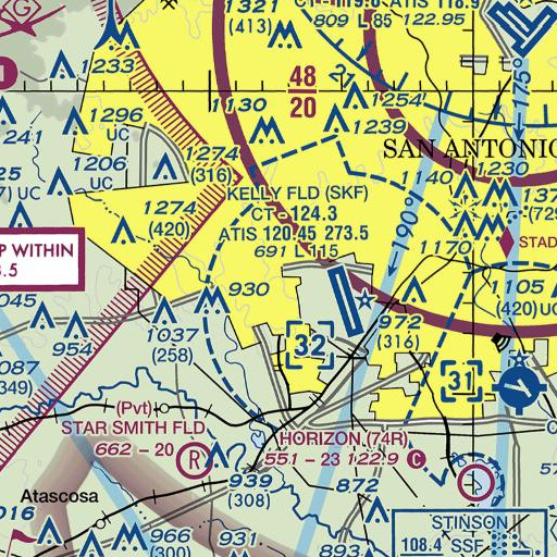FAA VFR chart of Lackland Elementary School, TX