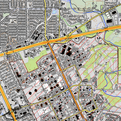 OpenTopoMap map of Lackland Elementary School, TX