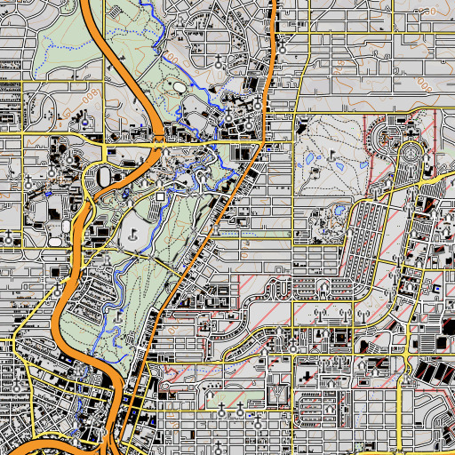 OpenTopoMap map of Lamar Elementary School, TX
