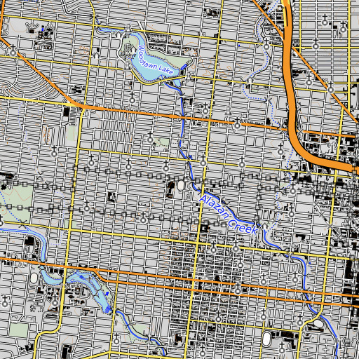 OpenTopoMap map of Irving Middle School, TX