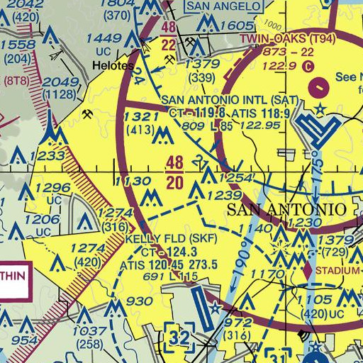 FAA VFR chart of John B Connally Middle School, TX