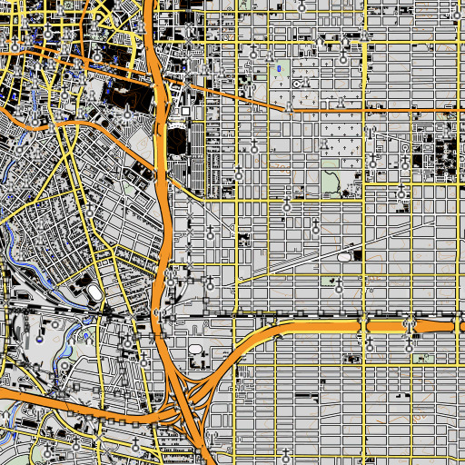 OpenTopoMap map of Herff Elementary School, TX