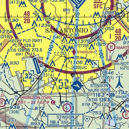 FAA VFR chart of Hillcrest Elementary School, TX