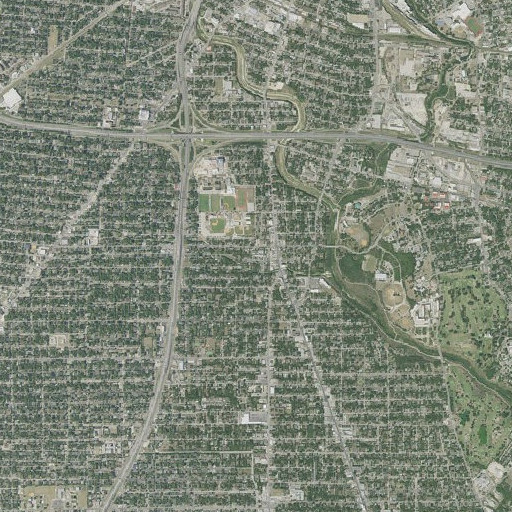 Aerial imagery of Hillcrest Elementary School, TX