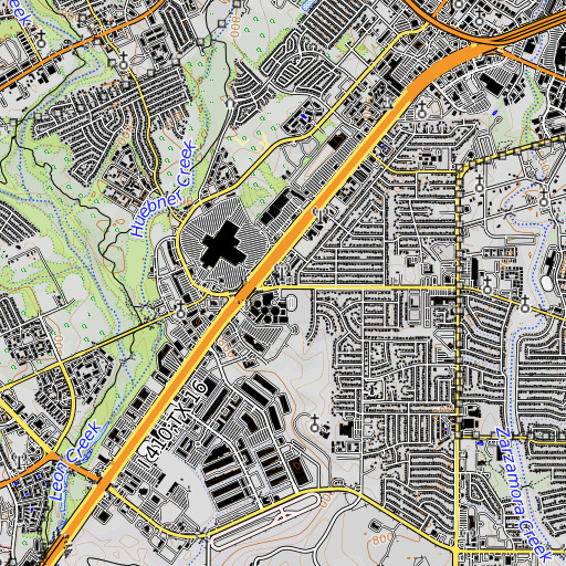OpenTopoMap map of Holmes High School, TX