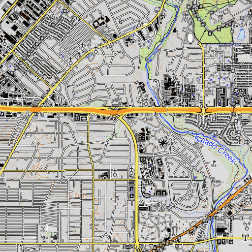 OpenTopoMap map of Garner Middle School, TX