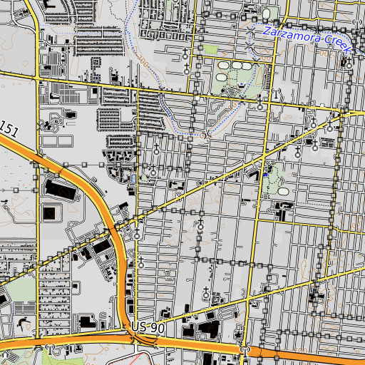 OpenTopoMap map of Edgewood Competency Based High School, TX