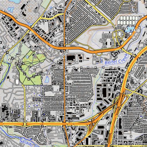 OpenTopoMap map of Clear Spring Elementary School, TX