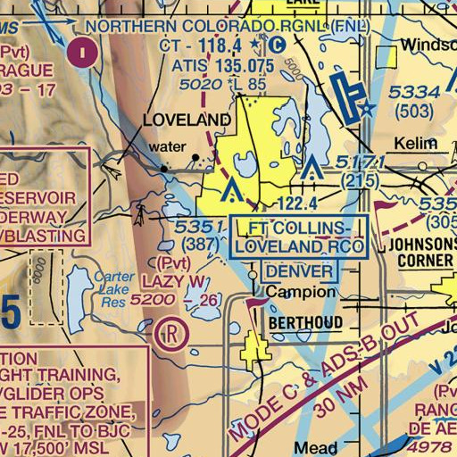 FAA VFR chart of Ryan Gulch Dam, CO
