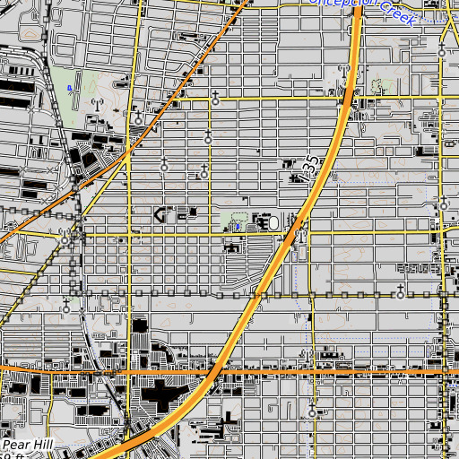 OpenTopoMap map of Collier Elementary School, TX