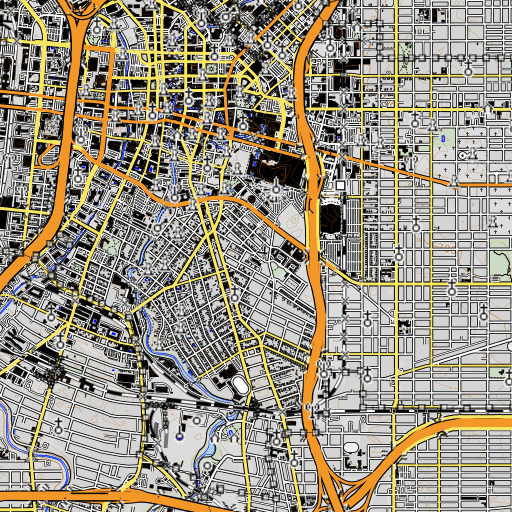 OpenTopoMap map of David G Burnet Elementary School, TX
