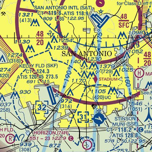 FAA VFR chart of De Zavala Elementary School, TX