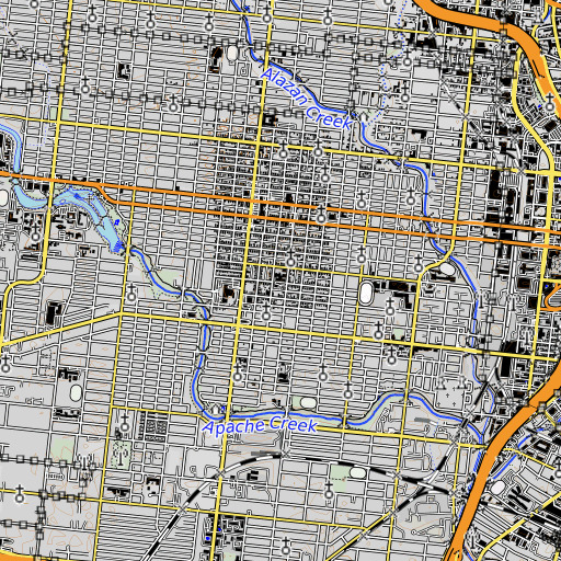 OpenTopoMap map of De Zavala Elementary School, TX