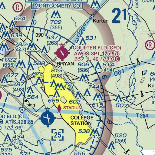FAA VFR chart of Sam Houston Elementary School, TX