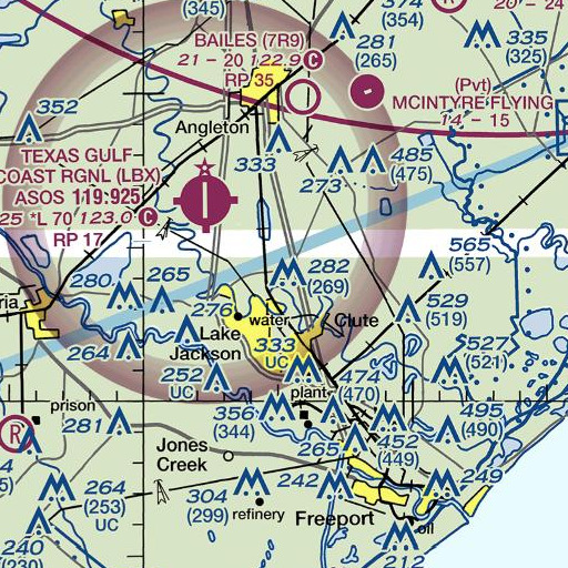 FAA VFR chart of Gladys Polk Elementary School, TX