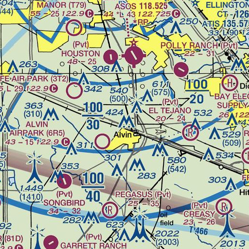 FAA VFR chart of Hood Case Elementary School, TX