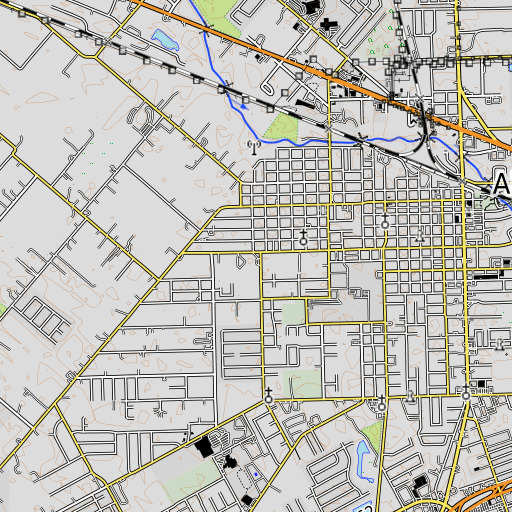 OpenTopoMap map of Melba Passmore Elementary School, TX