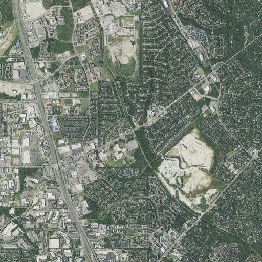Aerial imagery of Tom Clark High School, TX
