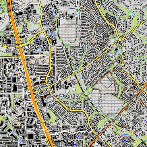 OpenTopoMap map of Tom Clark High School, TX