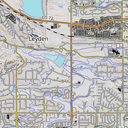 OpenTopoMap map of Leyden Dam, CO
