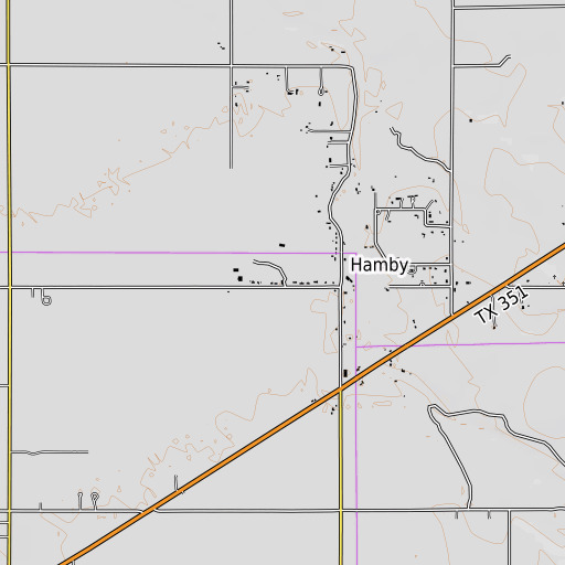 OpenTopoMap map of Hamby Elementary School, TX